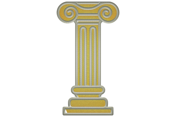 Greek Column Embroidery Design Review for Small Business Merch