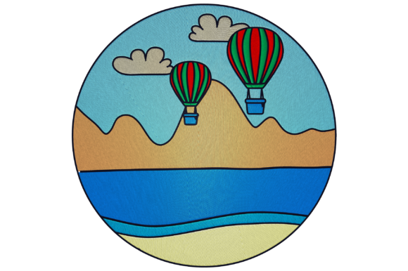 Landscape with Air Balloons Embroidery Design Review