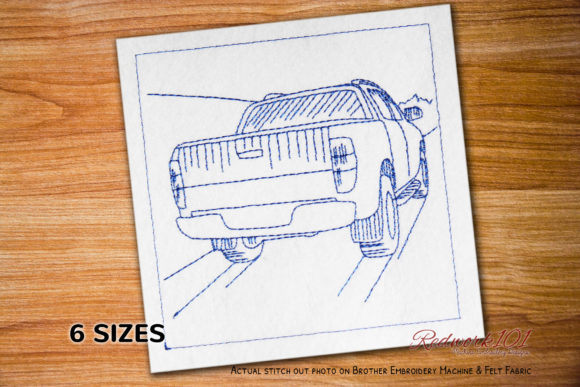 Truck Driving Fast: A Bold Embroidery Design for the Road